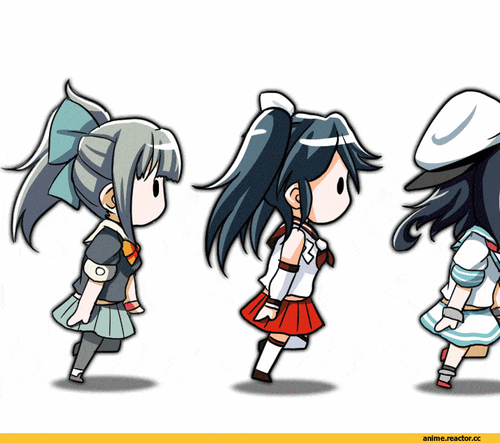 Isuzu (Kantai Collection), Kantai Collection, Kiso, Naka (Kantai Collection), Yuubari, anime gif, tk8d32, Anime