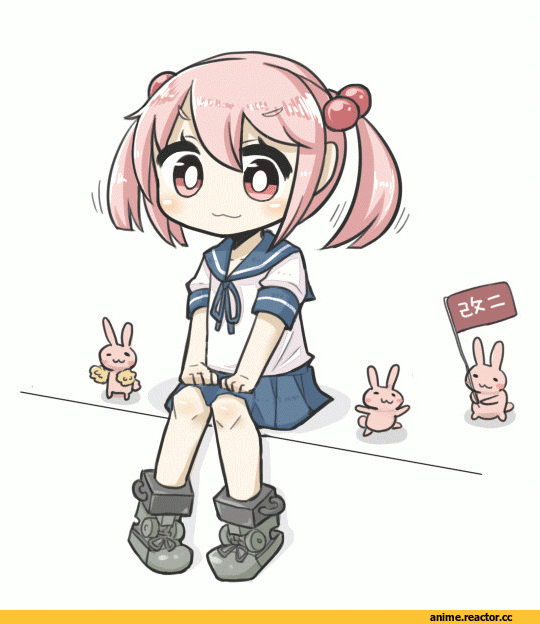 Kantai Collection, Sazanami (Kantai Collection), Anime Гифки, Anime