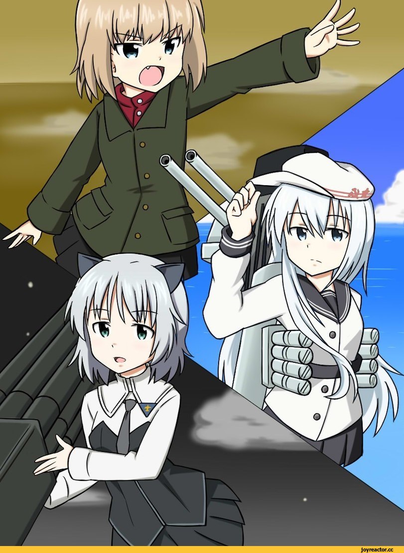 sanya v litvyak, Strike Witches, Kantai Collection, Katyusha, Girls und Panzer, verniy (kantai collection), nekomimi, Animal Ears, Strike Witches (Anime), Anime