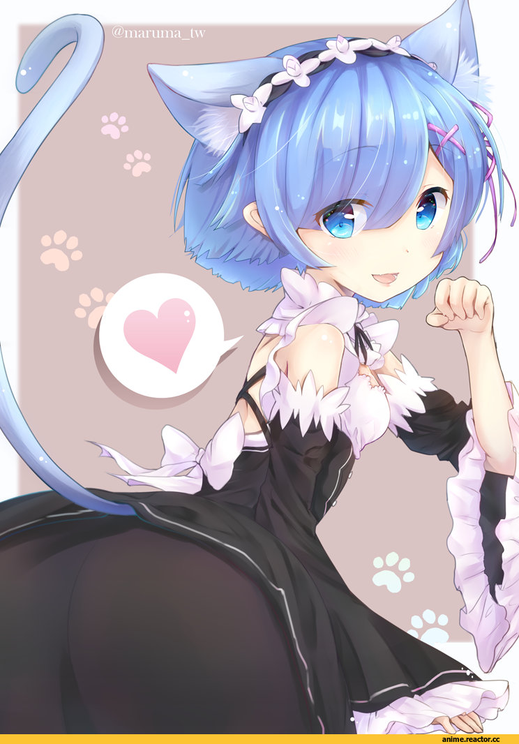 Re Zero Kara Hajimeru Isekai Seikatsu, Rem (re zero), maruma_tv, Animal Ears, nekomimi, Anime