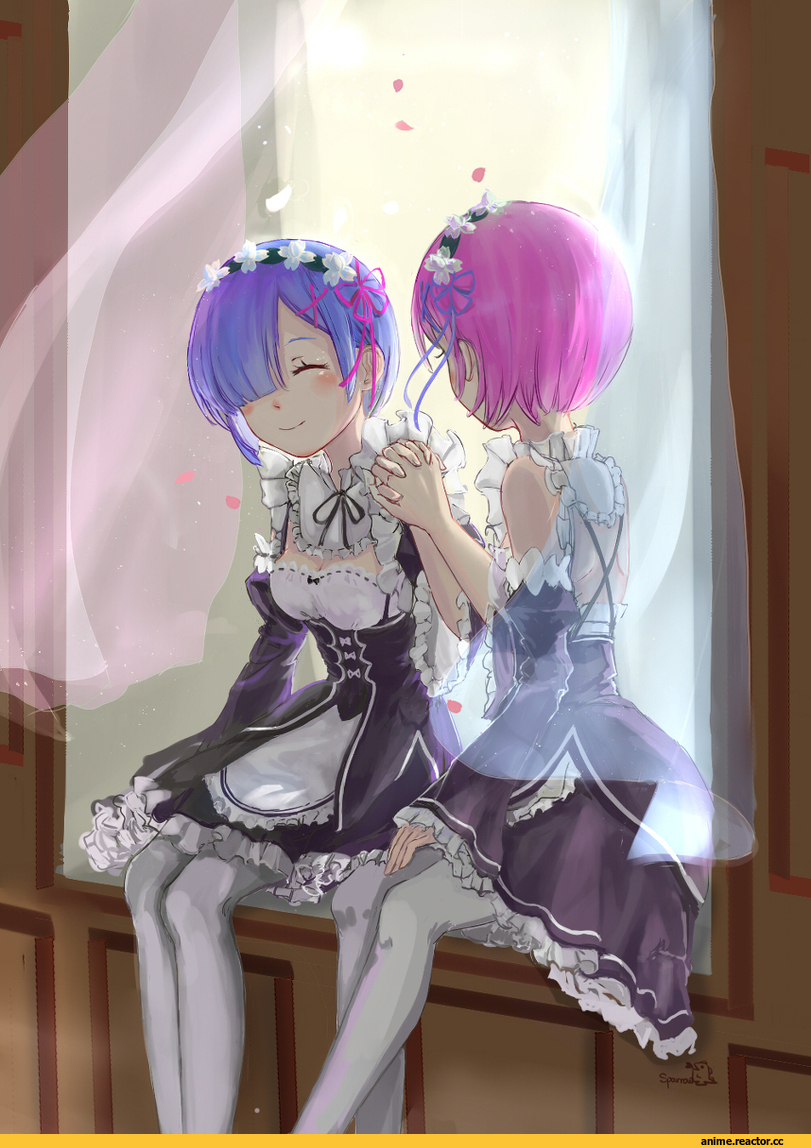 Re Zero Kara Hajimeru Isekai Seikatsu, Rem (re zero), Ram (Re Zero), sparrow (artist), Anime