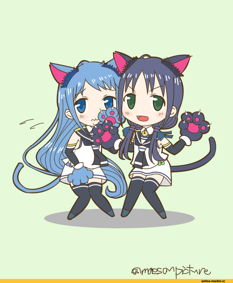 Samidare, Kantai Collection, Suzukaze (Kantai Collection), mae (maesanpicture), nekomimi, Animal Ears, Anime