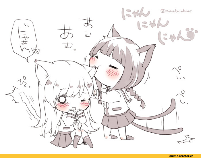 kitakami, Kantai Collection, Ooi (Kantai Collection), mizu bonbori, nekomimi, Animal Ears, Anime