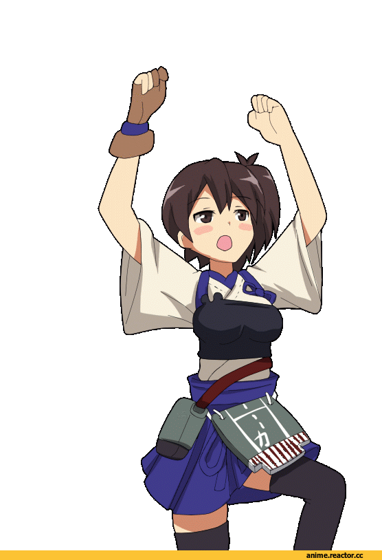 hangaku, Kaga (Kantai Collection), Kantai Collection, Anime Гифки, Anime