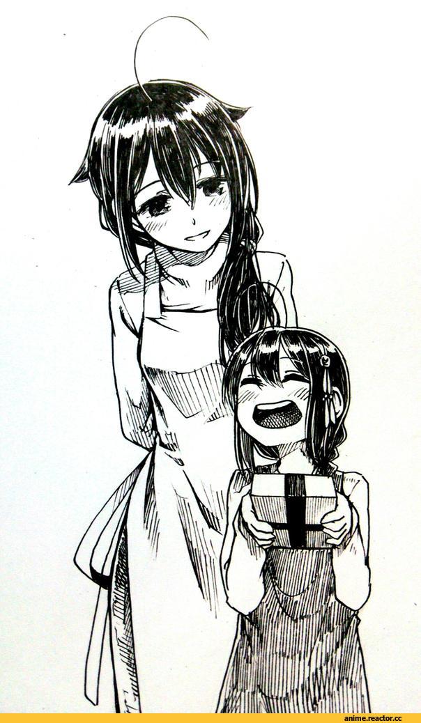 gouta (nagishiro6624), Shigure (Kantai Collection), Kantai Collection, Monochrome (Anime), Anime Art, Anime Paint, Anime