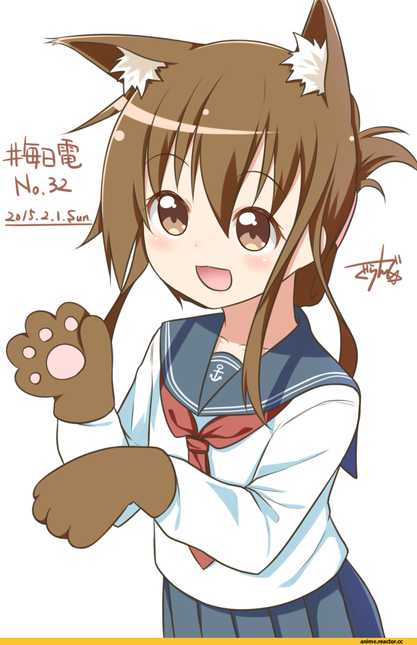 Inazuma (Kantai Collection), Kantai Collection, Gurande (g-size), nekomimi, Animal Ears, Anime