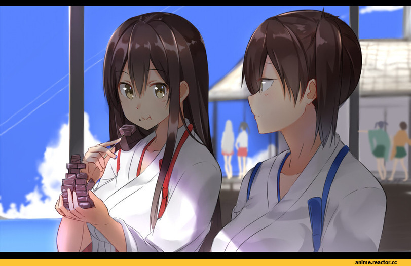 kaga, Kantai Collection, Akagi (Kantai Collection), Isshiki (Ffmania7), Anime Art, Anime