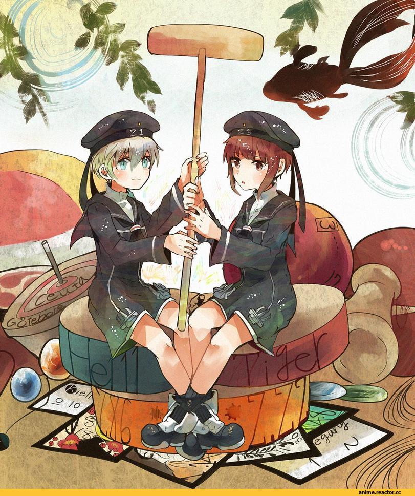 Z1 Leberecht Maass (Kantai Collection), Kantai Collection, Z3 Max Schultz (Kantai Collection), Anime Art, utomugi-kun, Anime