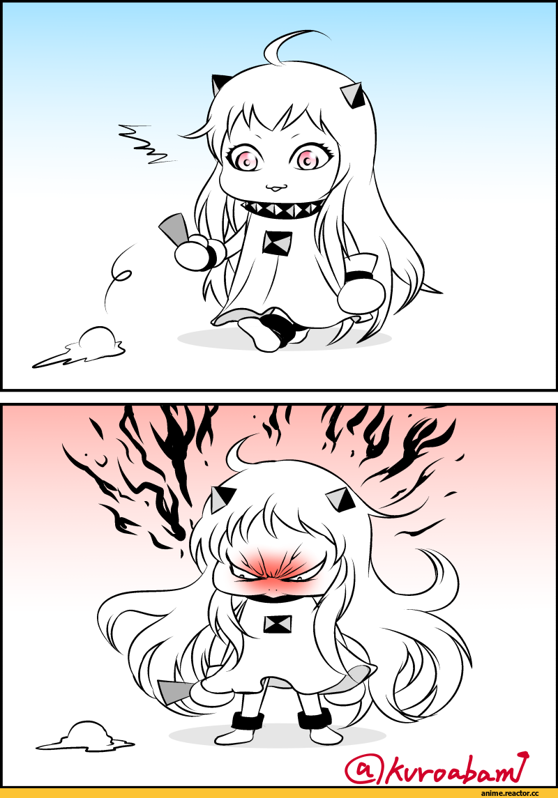 Anime Art, Kantai Collection, Northern Ocean Hime, black leaf, kuroabami, Anime