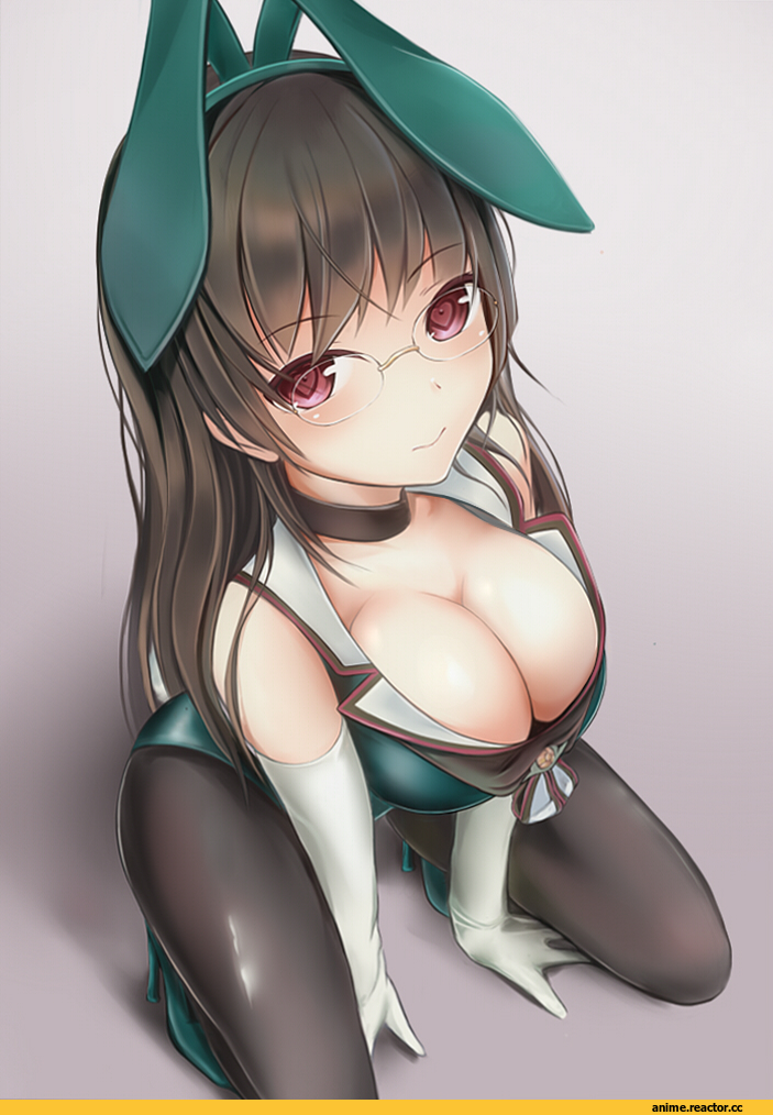 Anime Art, Kantai Collection, Megane, nannacy7, Usagimimi, Animal Ears, Choukai (Kantai Collection), Anime