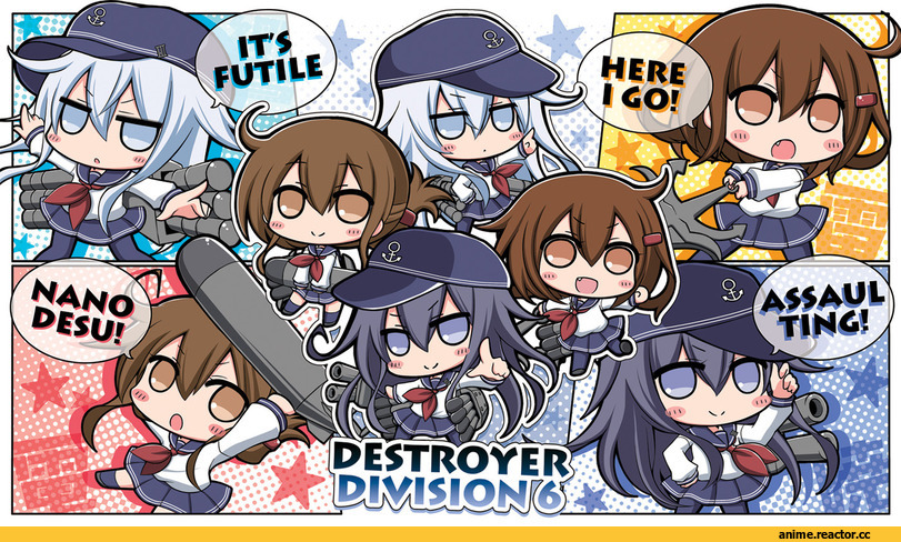 Akatsuki, Kantai Collection, Hibiki (Kantai Collection), inazuma, Ikazuchi, Anime Art, angeltype, chibi, Anime