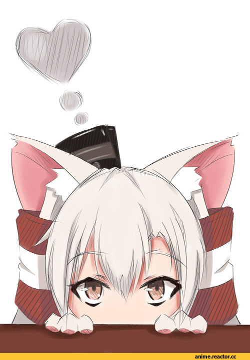 Amatsukaze (Kantai Collection), Kantai Collection, anime gif, nekomimi, Animal Ears, Anime