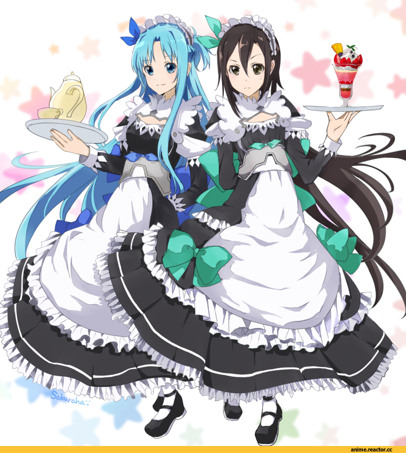 Sword Art Online, Asuna, Kirito, Maid, Anime