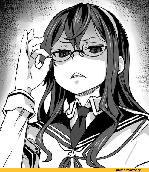 Asanagi, Anime Art, Ooyodo (Kantai Collection), Kantai Collection, Megane, Monochrome (Anime), Anime