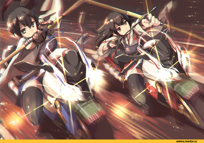 Armadillo-Tokage, Anime Art, Kantai Collection, Kaga (Kantai Collection), Akagi (Kantai Collection), Anime