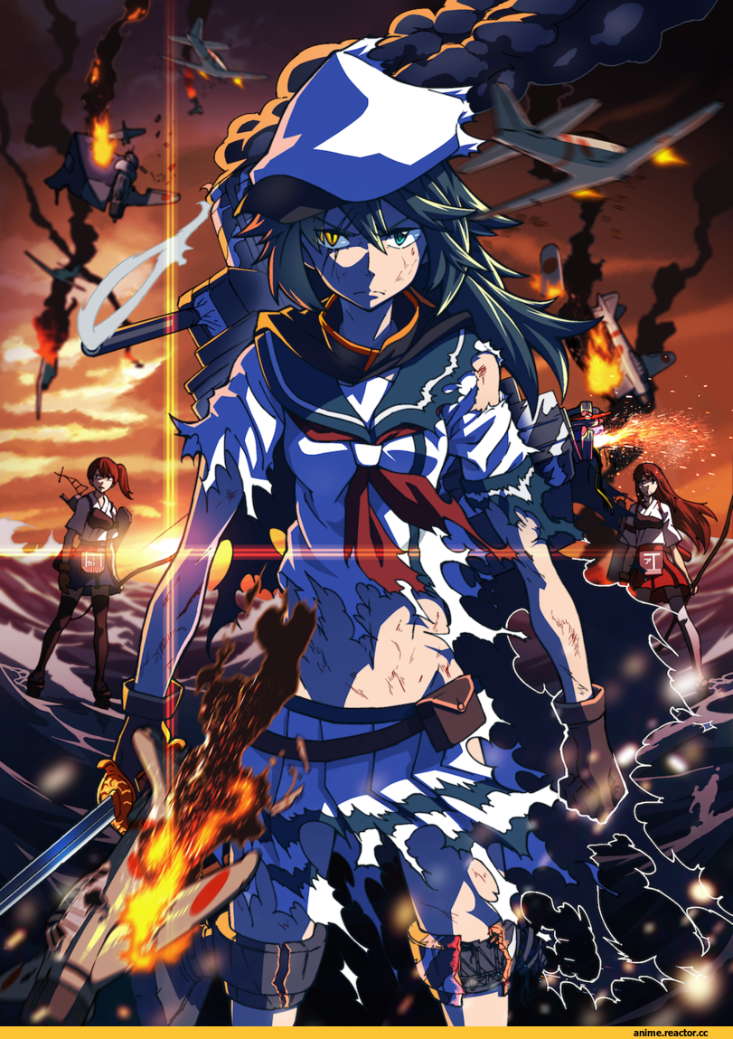 Kiso, Kantai Collection, Akagi (Kantai Collection), Kaga (Kantai Collection), Anime Art, rinta (reyte), Anime