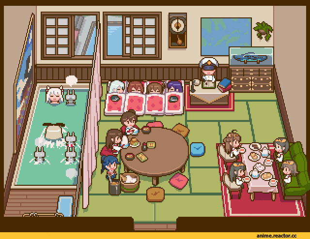 Kongou (Kantai Collection), Haruna (Kantai Collection), Shimakaze, Kaga (Kantai Collection), Hibiki (Kantai Collection), Inazuma (Kantai Collection), Amatsukaze (Kantai Collection), Admiral (Kantai Collection), Akagi (Kantai Collection), Pixel Gif, Anime, Kantai Collection, Hiei, Kirishima (Kantai Collection), Houshou (Kantai Collection), ikazuchi (kantai collection), Ryuujou, Akatsuki