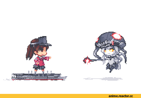 Ryuujou, Kantai Collection, Anime Гифки, Wo-Class Aircraft Carrier , Pixel Art, Anime