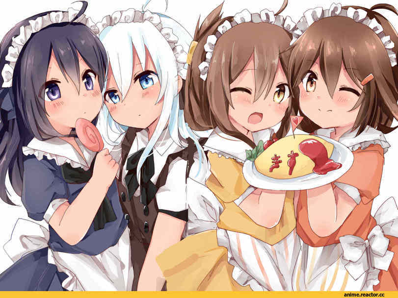 Kantai Collection, Akatsuki, Hibiki (Kantai Collection), Inazuma (Kantai Collection), Ikazuchi, namekuzi mame, Anime
