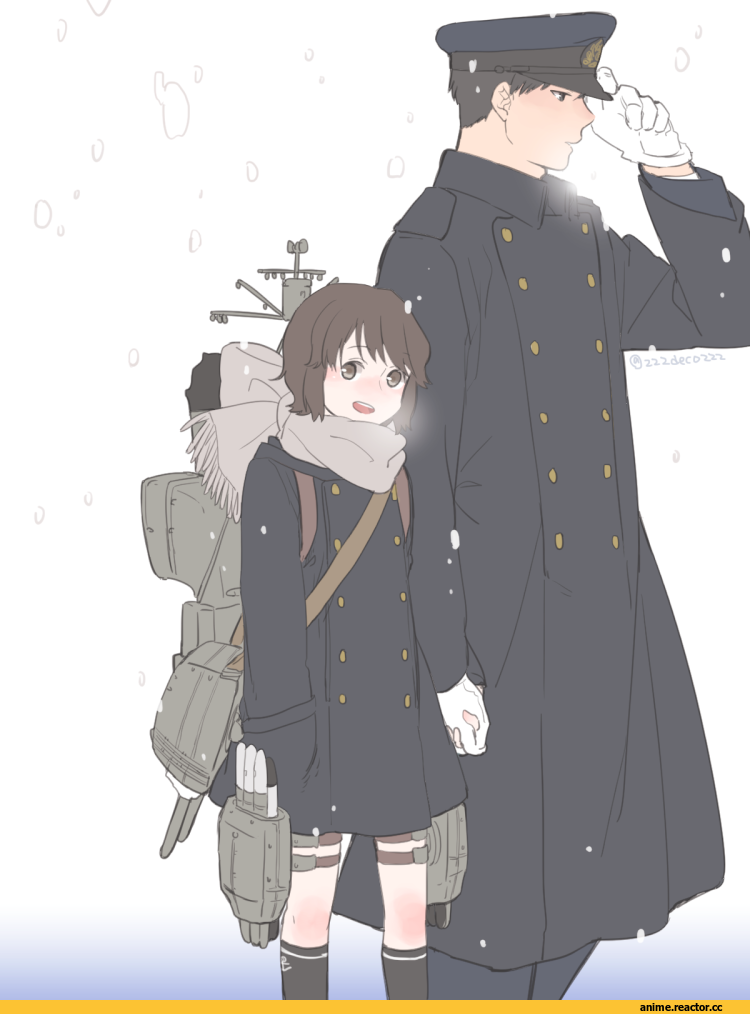 Anime Art, deco (geigeki honey), Kantai Collection, Admiral (Kantai Collection), Miyuki (Kantai Collection), Anime
