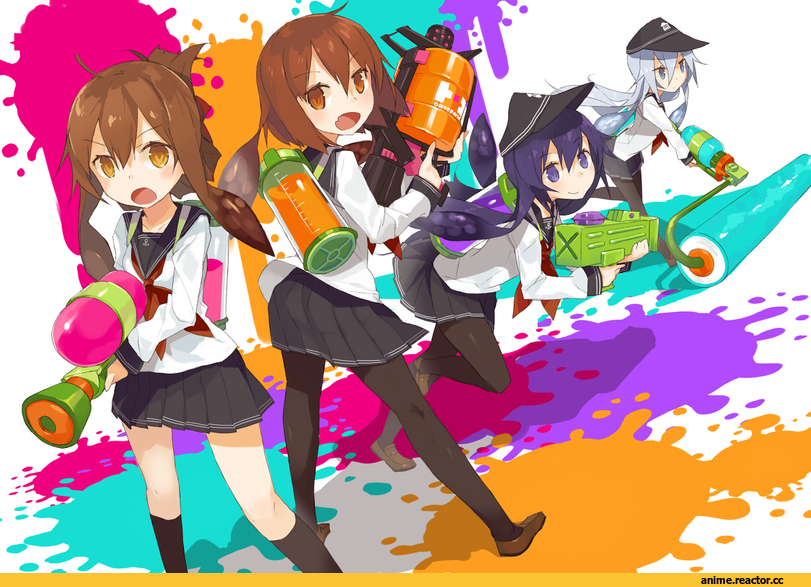 Hibiki (Kantai Collection), Kantai Collection, Akatsuki, Ikazuchi, Inazuma (Kantai Collection), Anime Art, harapeko (886011), Anime