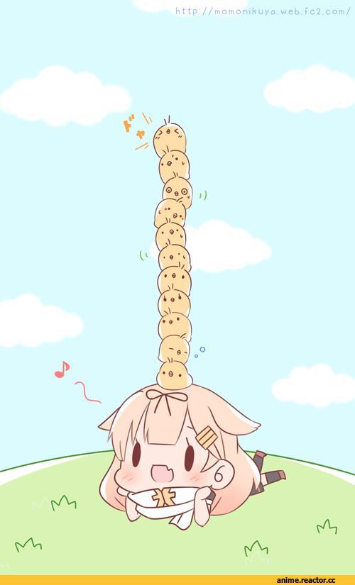 Yuudachi, Kantai Collection, momoniku (taretare-13), Anime