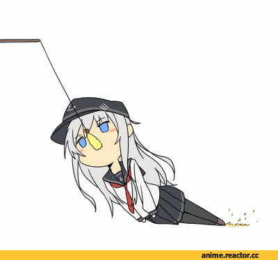 anime gif, Hibiki (Kantai Collection), Kantai Collection, рыбалка, Anime