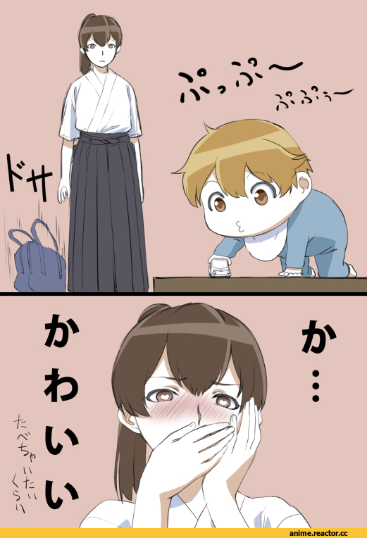 Kantai Collection, Kaga (Kantai Collection), Shota Admiral (Kantai Collection), Ishii Hisao, Anime Комиксы, heart-shaped pupils, Anime