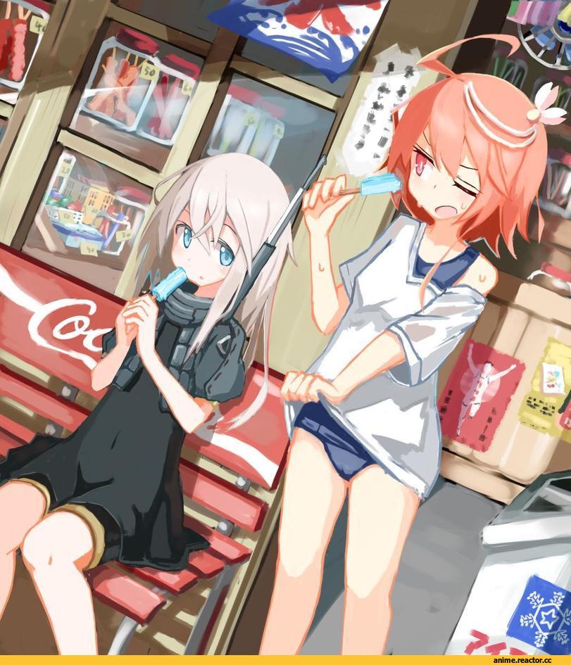 Anime Art, beize (garbage), Kantai Collection, U-511 (Kantai Collection), i-58 (kantai collection), Anime
