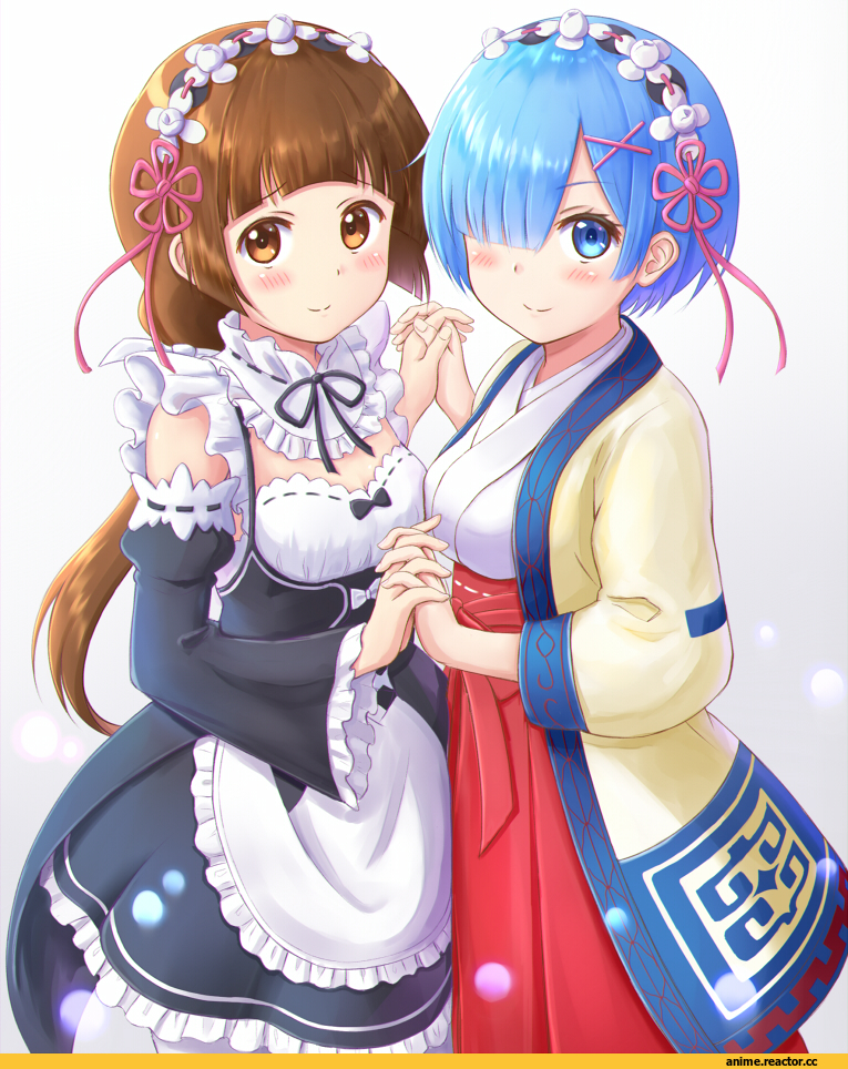 amayadori machi, Rem (re zero), Re Zero Kara Hajimeru Isekai Seikatsu, ririumu, kumamiko, crossover, Anime