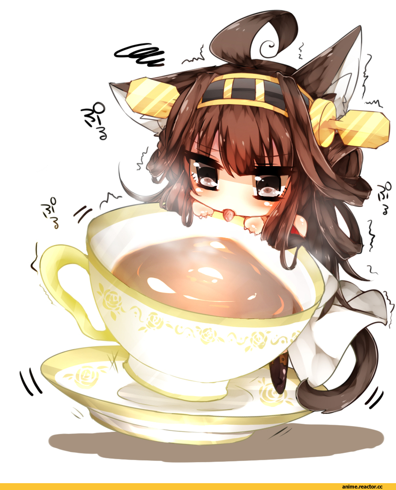 Kongou (Kantai Collection), Kantai Collection, neko, Animal Ears, Anime