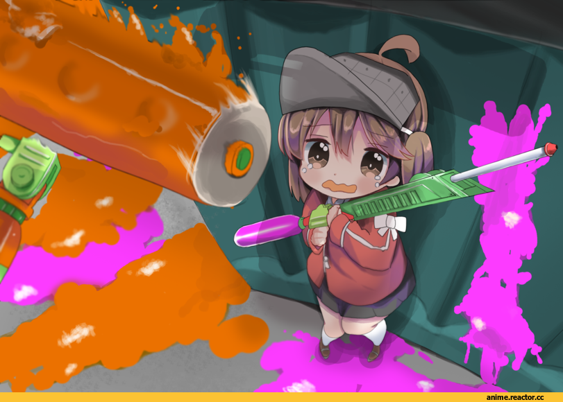 Splatoon, ryuujou (kantai collection), Kantai Collection, crossover, Anime