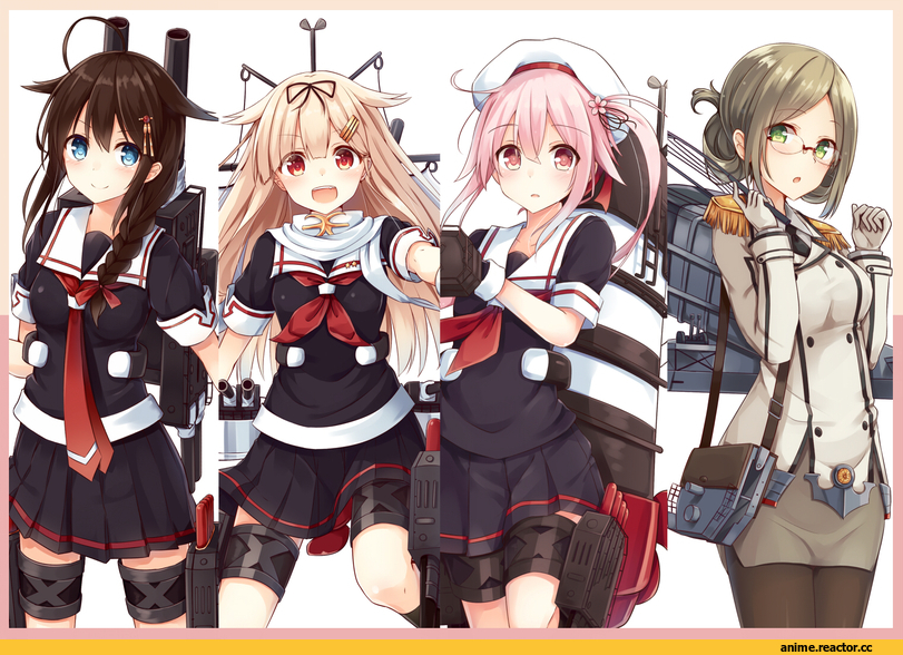 Shigure (Kantai Collection), Kantai Collection, Yuudachi, Harusame (Kantai Collection), Katori (Kantai Collection), tsuchikure (3105mitoko), Anime