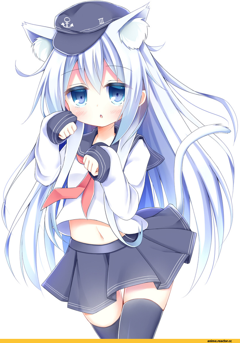Hibiki (Kantai Collection), Kantai Collection, esureki, nekomimi, Animal Ears, Anime