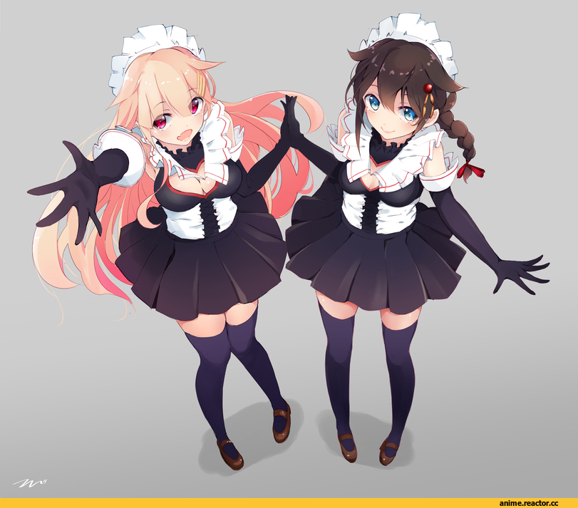 TBD11, Anime Art, Shigure (Kantai Collection), Kantai Collection, yuudachi (kantai collection), Maid, Anime