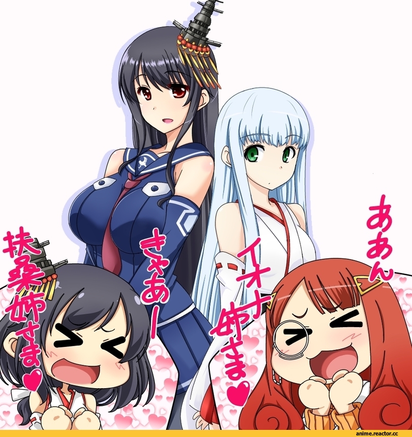 Fusou, Kantai Collection, hyuuga, Iona, yamashiro (kantai collection), kuon (nokokopopo), crossover, Aoki Hagane no Arpeggio, Anime