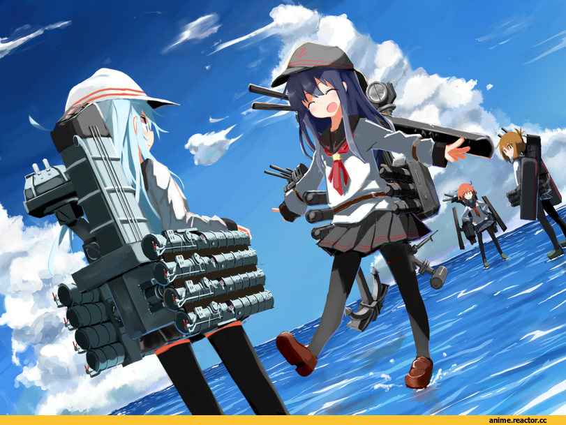 Verniy, Kantai Collection, akatsuki (kantai collection), ikazuchi (kantai collection), inazuma, beize (garbage), Anime