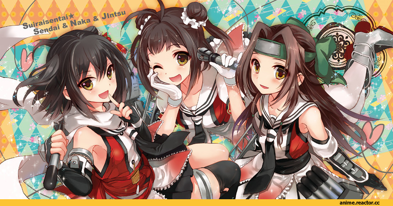 Jintsuu (Kantai Collection), Kantai Collection, Naka (Kantai Collection), Sendai (Kantai Collection), musou yuchi, Anime