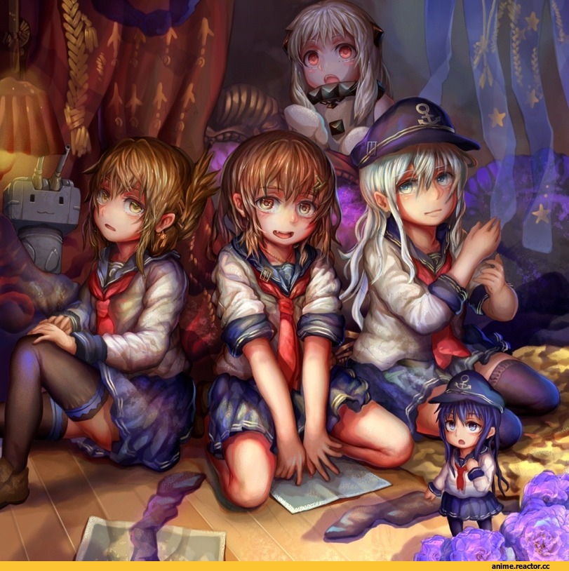 Akatsuki, Kantai Collection, Ikazuchi, Inazuma (Kantai Collection), Hibiki (Kantai Collection), Northern Ocean Hime, rensouhou-chan, Anime Art, Anime Paint, loli wa shinri, Anime