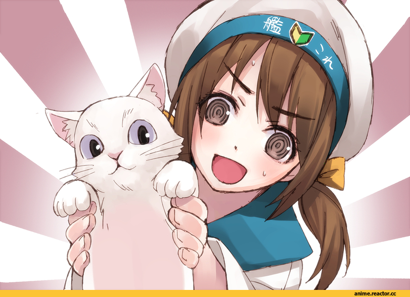 Error Musume, Kantai Collection, girl holding a cat, Anime Art, Matsuryuu, Anime