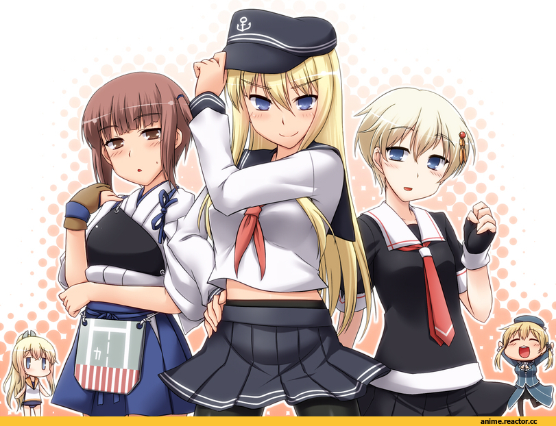 Anime Art, Bismarck (Kantai Collection), Akatsuki, Z3 Max Schultz (Kantai Collection), Kaga (Kantai Collection), Z1 Leberecht Maass (Kantai Collection), Shigure (Kantai Collection), U-511 (Kantai Collection), Prinz Eugen, Atago (Kantai Collection), Anime, Kantai Collection, yoshi tama, I-401