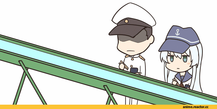 Yukikaze (Kantai Collection), Kantai Collection, Hibiki (Kantai Collection), Shimakaze, Admiral (Kantai Collection), Anime Гифки, Anime