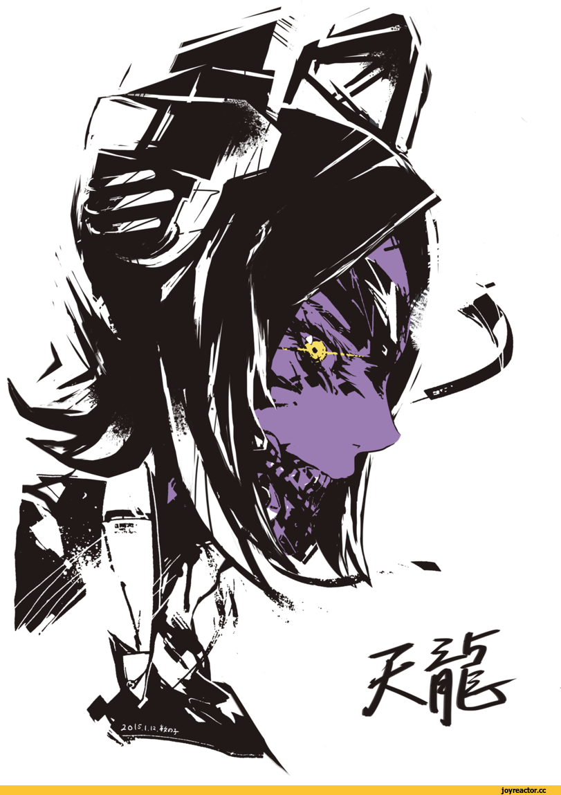 Kantai Collection, Metal Gear, фэндомы, Tenryuu, Monochrome (Anime), Anime Art, crossover, Raiden (MGS), Anime