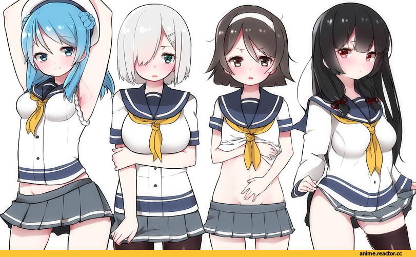 mitsudoue, Hamakaze (Kantai Collection), Kantai Collection, Isokaze (Kantai Collection), Tanikaze (Kantai Collection), Urakaze, Anime