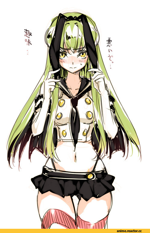 C.C., Code Geass, crossover, Kantai Collection, Shimakaze, Anime
