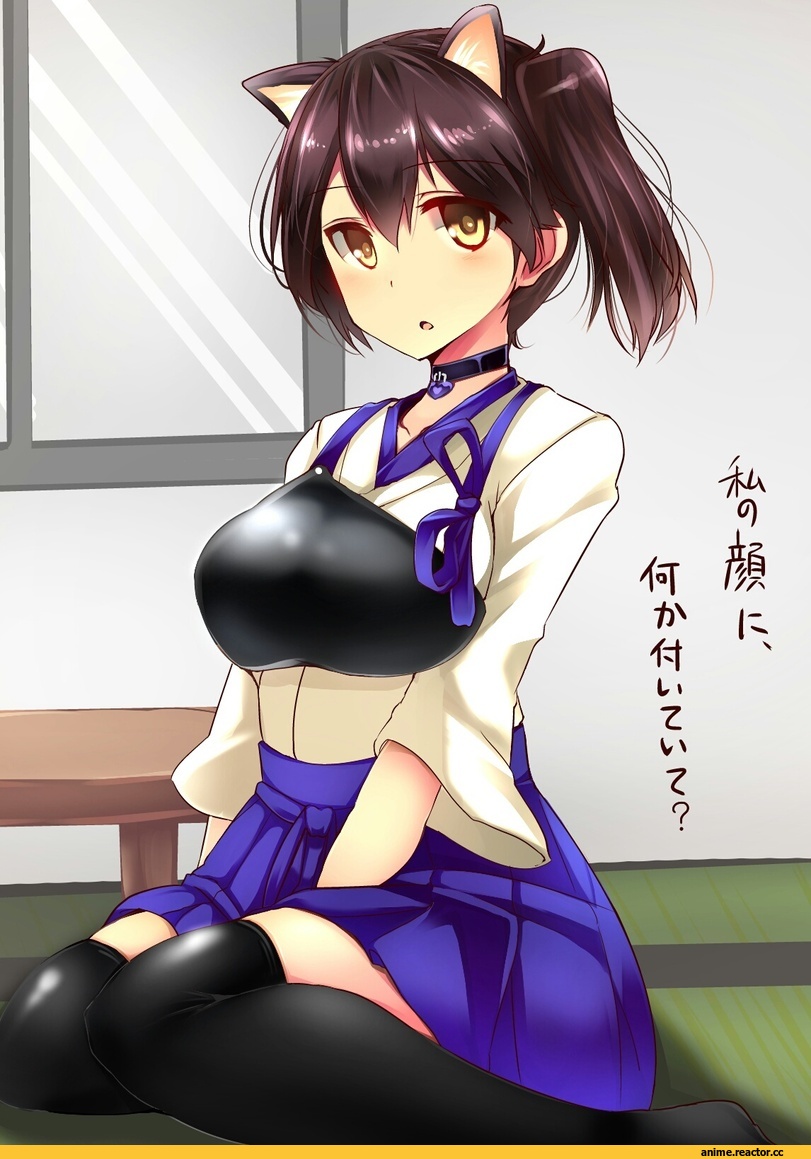 Tsukui Kachou, Anime Art, Kemonomimi, Anime Ears, Kaga (Kantai Collection), Kantai Collection, neko, Anime