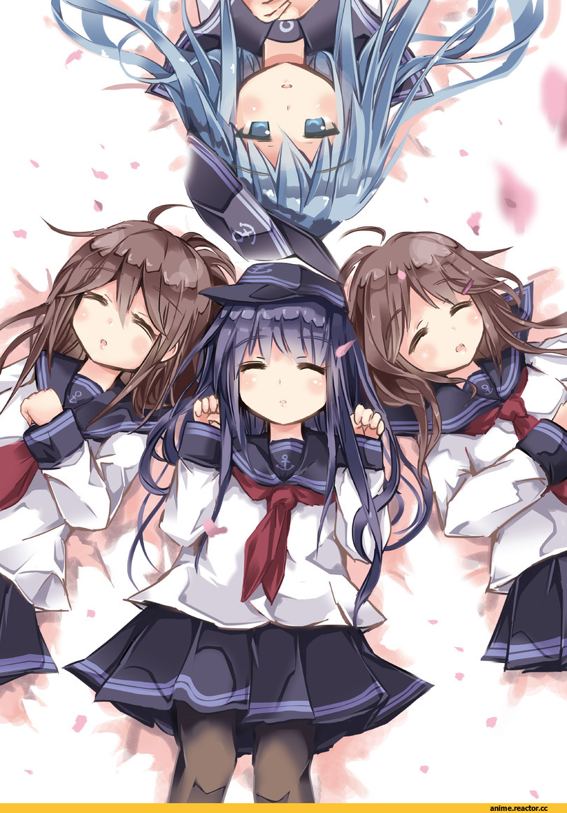 Anime Art, maaboo (asuka1026), Kantai Collection, Akatsuki, Hibiki (Kantai Collection), Ikazuchi, inazuma, Anime