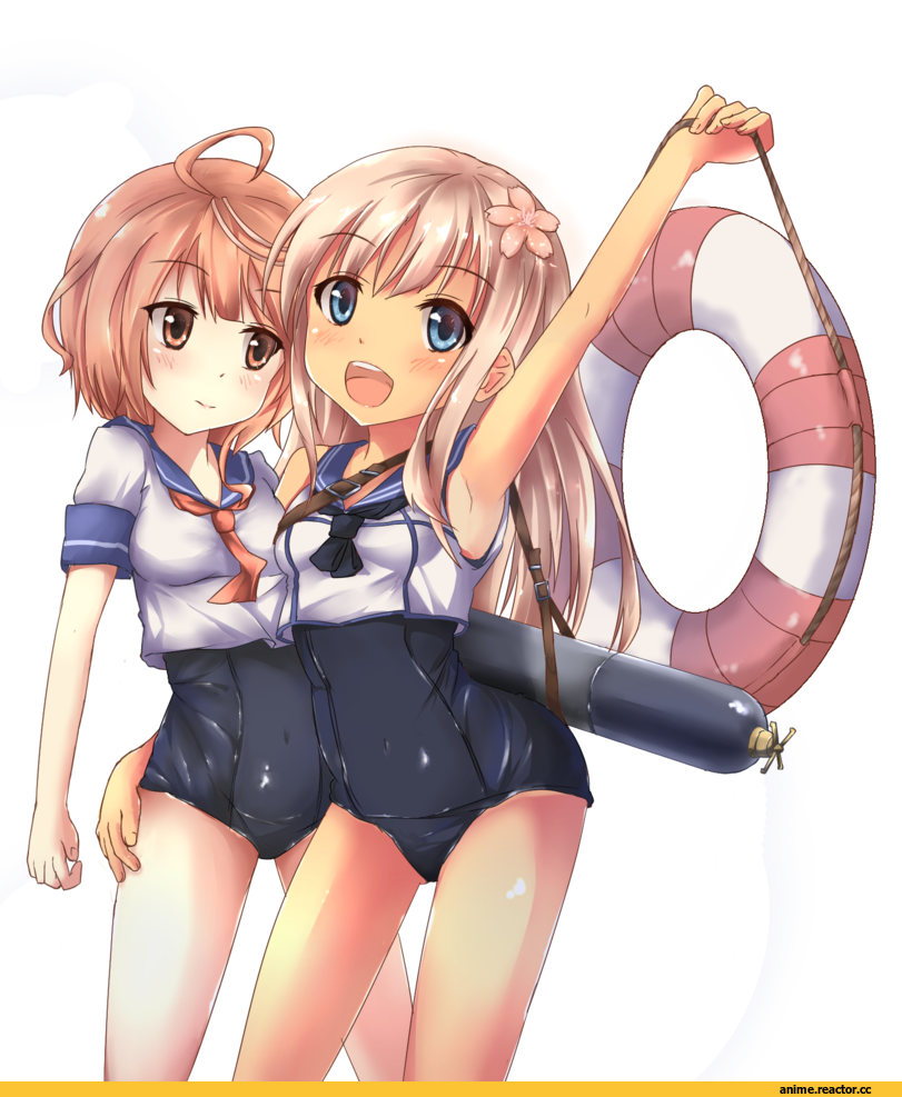 Anime Art, a-lapin, Kantai Collection, i-58 (kantai collection), Ro-500 (Kantai Collection), Anime