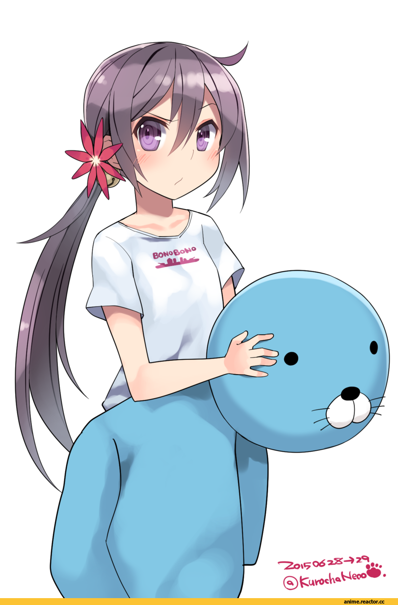 Anime Art, kuro chairo no neko, crossover, Kantai Collection, Akebono, bonobono, Anime