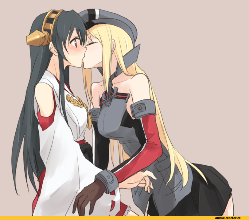 kisetsu, Haruna (Kantai Collection), Kantai Collection, Bismarck (Kantai Collection), Shoujo Ai, Anime